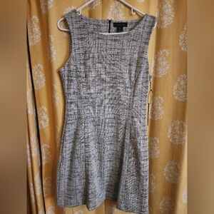 TAHARI Tweed Skater Dress with Pockets